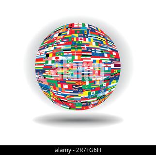 Drapeaux Globe Illustration de Vecteur