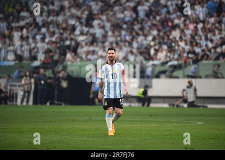 Pékin, Chine. 15th juin 2023. Lionel Messi de l'Argentine est vu lors d'une invitation internationale de football entre l'Argentine et l'Australie à Pékin, capitale de la Chine, 15 juin 2023. Credit: JU Huanzong/Xinhua/Alamy Live News Banque D'Images