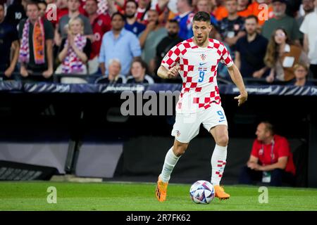 Rotterdam, pays-Bas. 14th juin 2023. Rotterdam - Andrej Kramaric de Croatie lors du match entre les pays-Bas et la Croatie au Stadion Feijenoord de Kuip le 14 juin 2023 à Rotterdam, pays-Bas. Crédit : photos Box to Box/Alamy Live News Banque D'Images