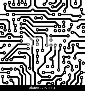Texture vectorielle monochrome sans couture - carte électronique Illustration de Vecteur