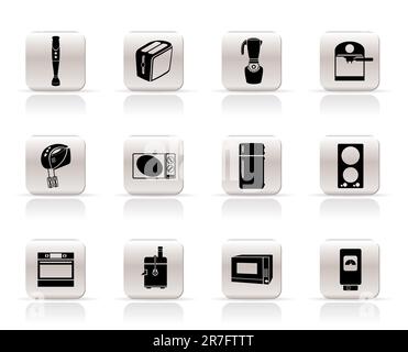 Cuisine simple et accueil équipement icônes - vector icon set Illustration de Vecteur