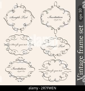 Vector vintage frame set Stock Vector