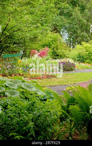 Le jardin botanique d'Akureyri (Lystigardurinn) le jardin botanique le plus au nord du monde fondé en 1912. Akureyri, Islande. 20th de juillet 2012 Banque D'Images