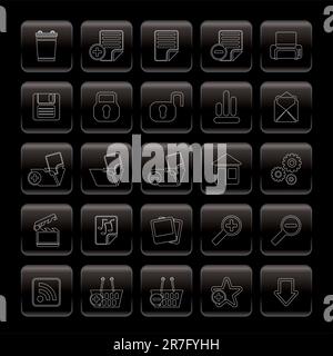 25 icônes Internet détaillés - Vector Icon Set Illustration de Vecteur