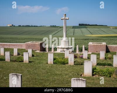 L'image est du British point 110 nouveau cimetière militaire qui était situé dans une zone dite sûre étant hors de la vue de l'ennemi Banque D'Images