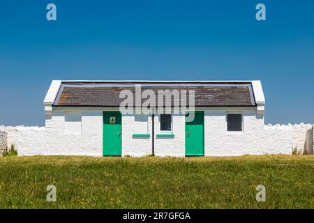 Dépendances, Nash point Lighthouse, Glamourgan, pays de Galles, Royaume-Uni Banque D'Images