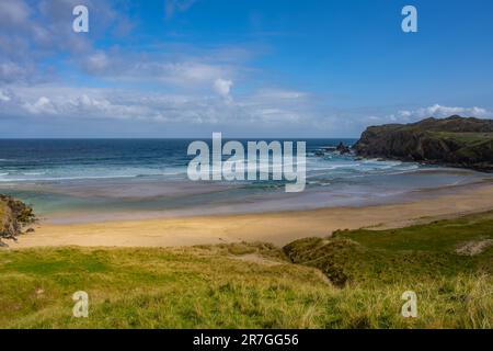 La plage à Dalmore, Dhail Mor, à Lewis, îles occidentales d'Écosse, Banque D'Images