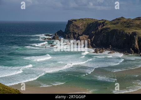 La plage à Dalmore, Dhail Mor, à Lewis, îles occidentales d'Écosse, Banque D'Images