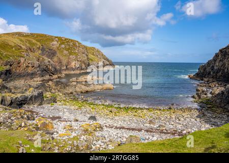 Baie sur la côte entre Dalmore, Dhail Mor, et Gaernin à Lewis, îles occidentales d'Écosse, Banque D'Images