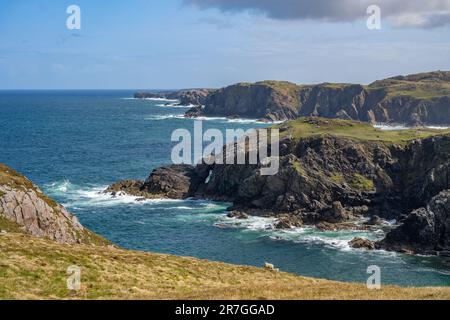 Baie sur la côte entre Dalmore, Dhail Mor, et Gaernin à Lewis, îles occidentales d'Écosse, Banque D'Images