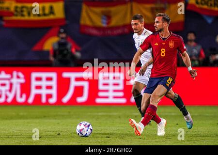 ENSCHEDE, PAYS-BAS - JUIN 15 : Fabian Ruiz d'Espagne en action pendant le match semi-final de la Ligue des Nations de l'UEFA 2023 entre l'Espagne et l'Italie à de Grolsch Veste sur 15 juin 2023 à Enschede, pays-Bas (photo d'Andre Weening/Orange Pictures) Banque D'Images