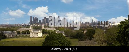 Royaume-Uni, Londres - Panorama depuis Greenwich Park Banque D'Images
