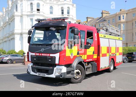 CAMION D'INCENDIE ET DE SAUVETAGE EAST SUSSEX Banque D'Images