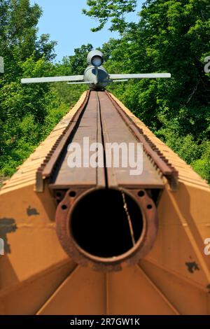 Une seconde guerre mondiale Allemagne nazie V-1 (arme Vengeance 1) bombe à voler au Bunker d'Eperlecques (pas-de-Calais), France Banque D'Images