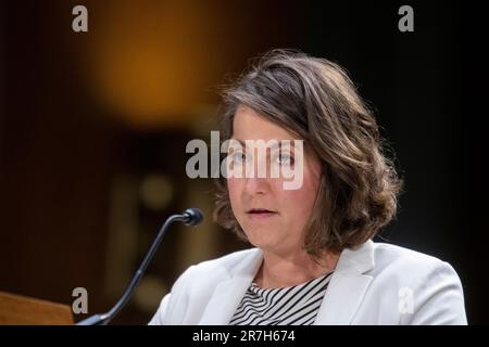 Washington, États-Unis d'Amérique. 15th juin 2023. Annie Lloyd, avocate en politiques sur les personnes handicapées, comparaît devant une audience du Comité sénatorial sur le vieillissement afin d'examiner la planification pour les Américains âgés et les personnes handicapées à toutes les phases d'urgence, dans l'édifice Dirksen du Bureau du Sénat à Washington, DC, jeudi, 15 juin 2023. Crédit: Rod Lamkey/CNP/Sipa USA crédit: SIPA USA/Alay Live News Banque D'Images