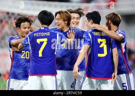 Toyota, Aichi, Japon. 15th juin 2023. (G-D) Takefusa Kubo, Kaoru Mitoma, Ko Itakura, Ayase Ueda, Shogo Taniguchi, Hidemasa Morita (JPN) football : KIRIN Challenge Cup 2023 match entre le Japon 6-0 El Salvador au stade Toyota à Toyota, Aichi, Japon . Crédit: Naoki Nishimura/AFLO SPORT/Alay Live News Banque D'Images