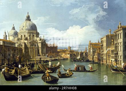 L'entrée du Grand Canal, Venise, peinte par le peintre vénitien Giovanni Antonio Canal, communément appelé Canaletto, en 1730 Banque D'Images