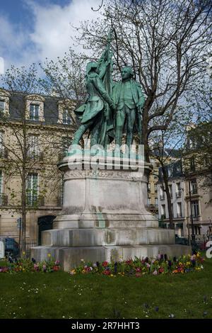 Statue Lafayette et Washington par le sculpteur Auguste Bartholdi à Paris, France. 25 mars 2023. Banque D'Images