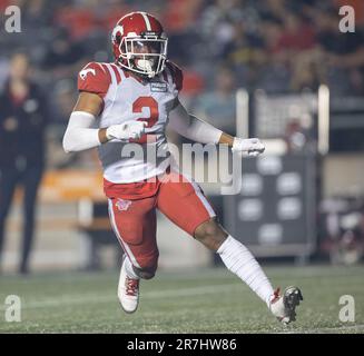 (Ottawa, Canada---15 juin 2023) Jonathan Moxey (2) des Stampeders de Calgary dans la Ligue canadienne de football (LCF), action de saison régulière entre les Stampeders de Calgary dans les RedBlacks d'Ottawa. Photographie Copyright Sean Burges / Mundo Sport Images 2023. Banque D'Images