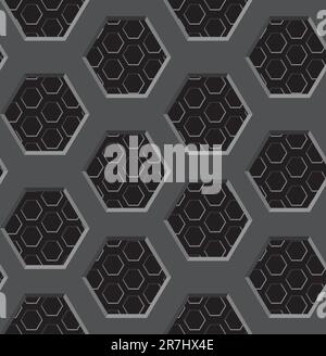 Texture sans couture - un treillis à deux couches avec six ouvertures de charbon Vector eps8 Illustration de Vecteur
