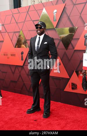 Kansas City, États-Unis. 15th juin 2023. Chefs de Kansas City - Melvin Gordon sur le tapis rouge de la cérémonie de l'anneau des chefs de Kansas City qui s'est tenue à Union Station à Kansas City, Mo sur 15 juin 2023. Les Chiefs ont remporté le Super Bowl LVII en battant les Philadelphia Eagles 38-35. (Photo de Gary Rohman/Sipa USA) Credit: SIPA USA/Alay Live News Banque D'Images