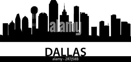 Illustration détaillée de Dallas, Texas Illustration de Vecteur