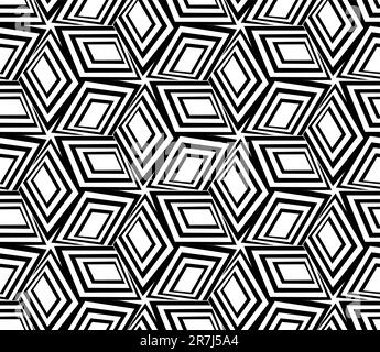Motif géométrique transparent noir et blanc. les zones tridimensionnelles rerépètent l'arrière-plan Illustration de Vecteur