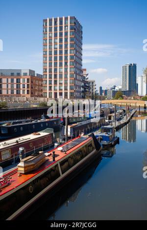 Amarrages résidentiels à Three Mills près de Stratford, Londres Banque D'Images