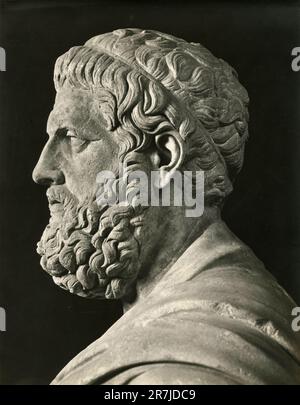 Ancien buste en marbre de Sophocles tragediens grecs, Musée Latran, Rome, Italie 1900s Banque D'Images