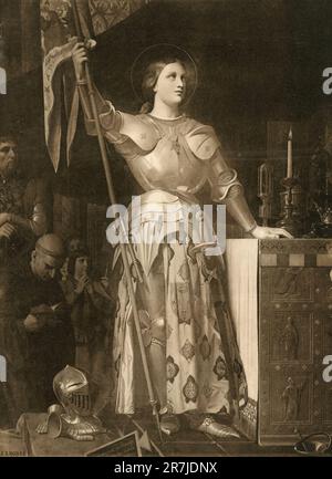 Jeanne d'Arc au Couronnement de Charles VII, peinture de l'artiste français Jean-Auguste-Dominique Ingres, Louvre, Paris, France 1900s Banque D'Images