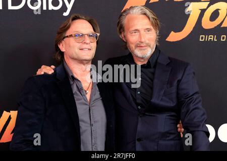 Thomas Kretschmann und Mads Mikkelsen BEI der Premiere des Kinofilm 'Indiana Jones and the Dial of Destiny / Indiana Jones und das Rad des Schicksals' im Dolby Theatre. Los Angeles, 14.06.2023 Banque D'Images