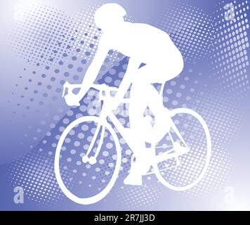 Cycliste sur l'abstract background vector - demi-ton Illustration de Vecteur