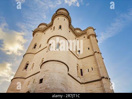 Vue de dessous d'un Donjon de Château dans le château de Vincennes Banque D'Images