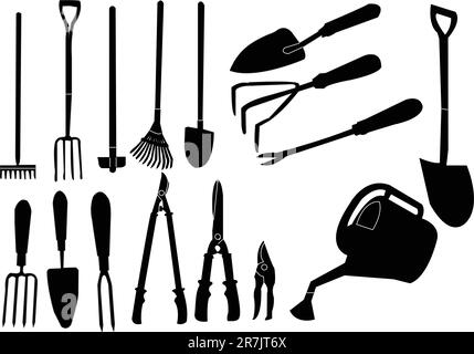 collection d'outils de jardinier - vector Illustration de Vecteur