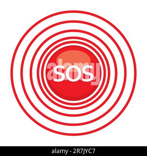 Signe / symbole sos - le signal de détresse international. Illustration de Vecteur