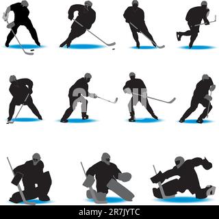 Silhouettes de hockey. Illustration vectorielle pour votre conception Illustration de Vecteur