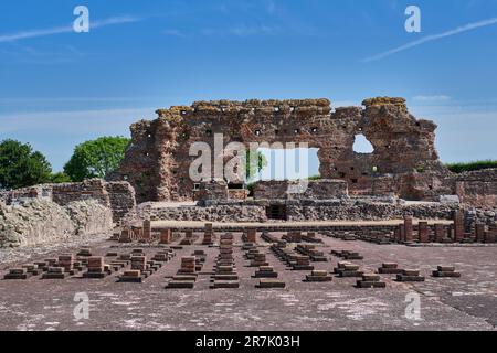 La basilique romaine et le bain public restent à Wroxeter Roman City, Wroxeter, près de Shrewsbury, Shropshire Banque D'Images