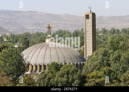 L'Afrique, l'Ethiopie, Axum extérieur de l'Église de notre-Dame Marie de Sion dit que abrite l'Arche biblique de l'Alliance Banque D'Images