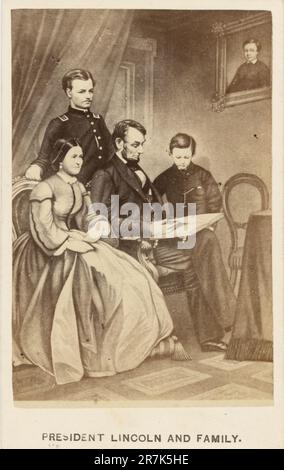 Abraham Lincoln et famille c. 1866 Banque D'Images