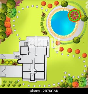 Plan de couleurs du jardin Illustration de Vecteur