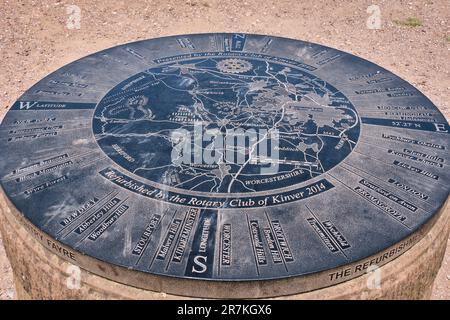 Toposcope sur Kinver Edge, Kinver, Staffordshire Banque D'Images