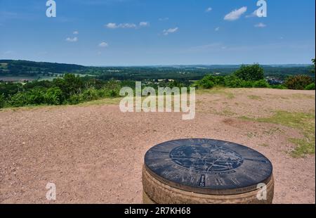 Toposcope sur Kinver Edge, Kinver, Staffordshire Banque D'Images