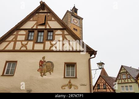 Maisons à Rothenburg ob der Tauber, Allemagne. Banque D'Images