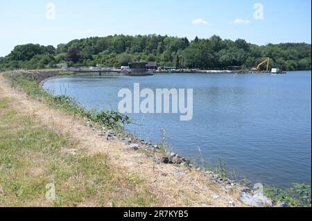 Un réservoir plein d'Ardenly à West Sussex le 16 juin 2023. Banque D'Images