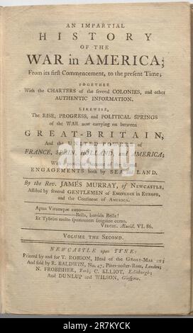 Une histoire impartiale de la guerre en Amérique, vol. 2 c. 1782 Banque D'Images