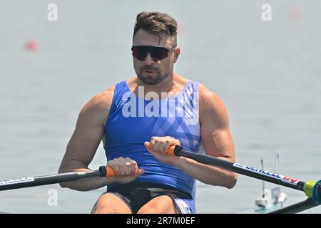 Varese, Italie. 16th juin 2023. Sculpls individuels hommes: Dani Fridman (ISR) pendant la coupe du monde d'aviron 2023 II, Canoying à Varese, Italie, 16 juin 2023 crédit: Agence de photo indépendante/Alamy Live News Banque D'Images