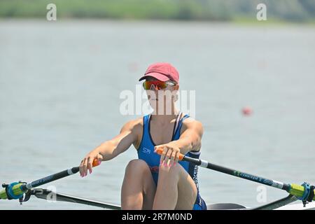 Varese, Italie. 16th juin 2023. Sculpls simples de femmes: ELISA Mondelli (ITA) pendant la coupe du monde d'aviron 2023 II, Canoying à Varese, Italie, 16 juin 2023 crédit: Agence de photo indépendante/Alamy Live News Banque D'Images