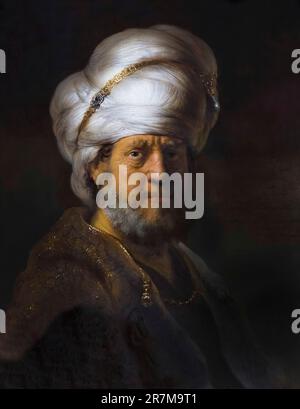 Man in Oriental Clothing, Rembrandt,1635, Rijksmuseum, Amsterdam, pays-Bas, Europe, Banque D'Images