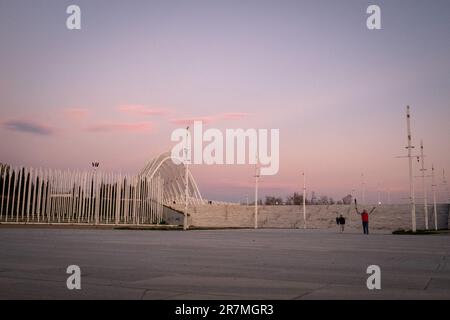 Grèce, Athènes, le 2023-01-17. Le grand complexe olympique Spyrídon-Louis a été construit spécialement pour les jeux, y compris une grande structure d'arches dans un Banque D'Images