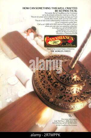 Publicité de Casablanca Fan Company dans un magazine 1981 Banque D'Images
